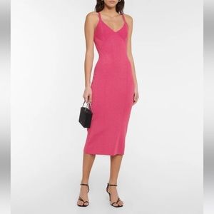 STAUD
Quartz Lurex Midi Dress XS Pink Bodycon MIDI NYE DRESS